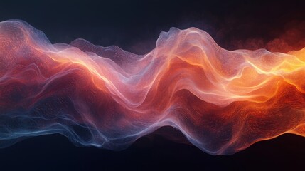 Fototapeta premium The description and keywords provided for your image are: Abstract fiery, smoky wave flowing on dark background