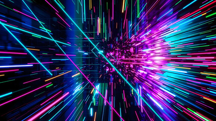 Digital Glitch Effect with Distorted Lines and Vibrant Colors for Modern Design