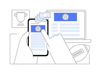 Sport betting app isolated cartoon vector illustrations.