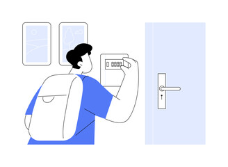 Using key locker isolated cartoon vector illustrations.