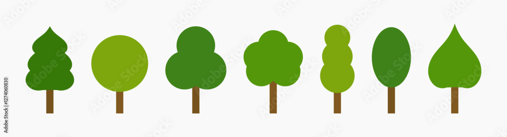 Canvas Prints trees icons set. various species of trees collection. design elements. vector illustration.