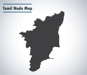Obraz premium Tamil Nadu at a Glance A Map of Its Districts and Landmarks