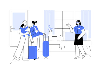 Guesthouse host isolated cartoon vector illustrations.