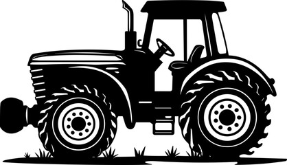 Farm Tractor Silhouette Illustration