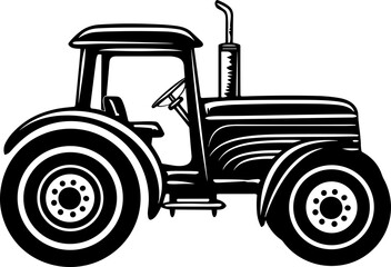 Farm Tractor Silhouette Illustration