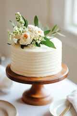 white wedding cake