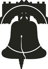A vector of the Liberty Bell featuring intricate details, with its iconic crack, set against a minimalist background, symbolizing freedom and independence in bold, crisp lines.