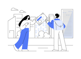 Flyer distribution isolated cartoon vector illustrations.