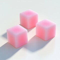 Obraz premium Pink cubes, studio lighting, soft shadows, clean background, product display