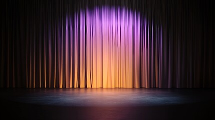 The ideal setting for a contemporary performance with an edgy vibe is a modern stage design that incorporates sleek curtains and ambient lighting to cast a cool mood