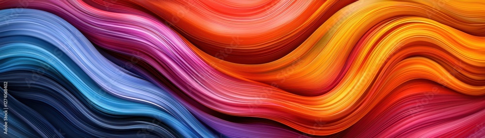 Poster a vibrant wave of colors flows seamlessly, creating a dynamic and visually captivating abstract patt