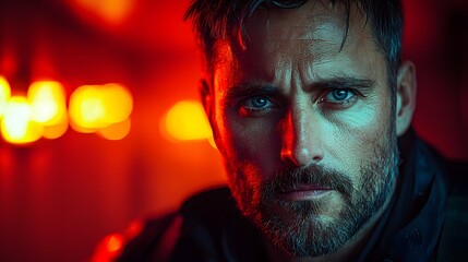 Determined Paramedic Administering Emergency CPR Under Glowing Lights