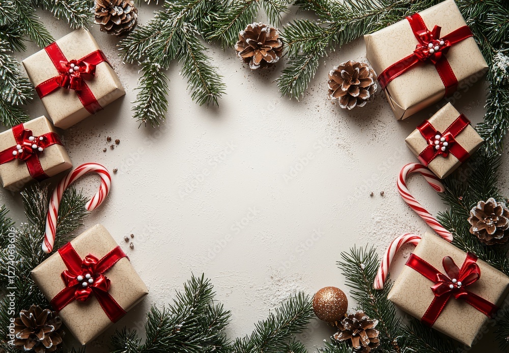 Poster your stock image is described and tagged with keywords as follows: a festive frame at christmas time