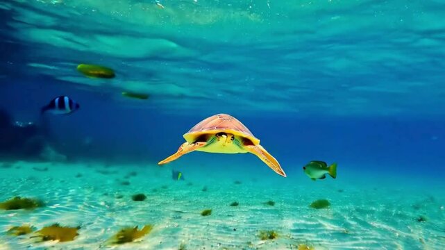  Sea turtle Starlings supper resolution 4k video Bright green sea turtle swimming on the surface above dead coral A sea turtle swims gracefully in bright blue water squirrel natural video Squirrel  Vi