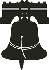A vector of the Liberty Bell featuring intricate details, with its iconic crack, set against a minimalist background, symbolizing freedom and independence in bold, crisp lines.