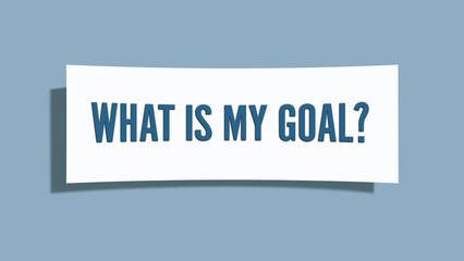 What is my goal. A card isolated on blue background.