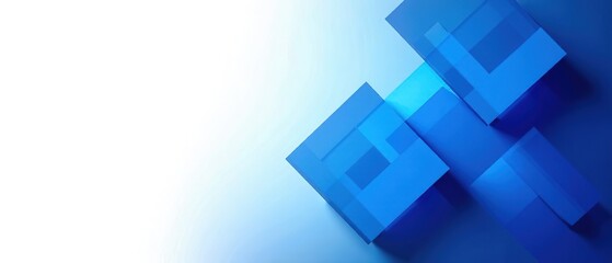 Fototapeta premium Blue Geometric Abstract Technology Background AI Art