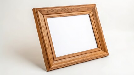 Wooden Frame on White Background