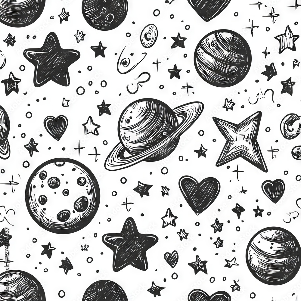 Poster a description and keywords are provided for your image, which boasts a seamless monochrome pattern w