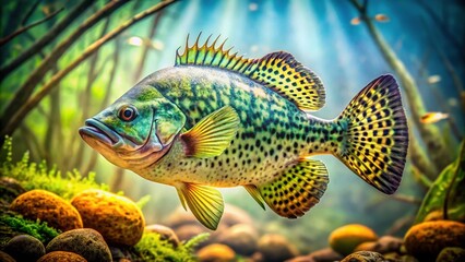 Fototapeta premium Crappie Fishing: Catching the Colors of the Lake