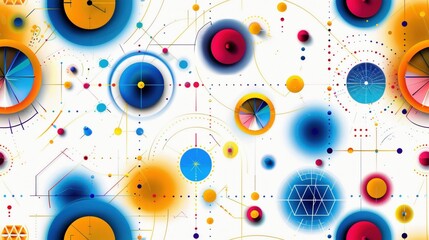 Obraz premium Collection of abstract geometric pattern seamless with mosaic design, background and banner, color palette