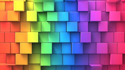 Obraz premium Abstract Rainbow Colored Cubes Background Design