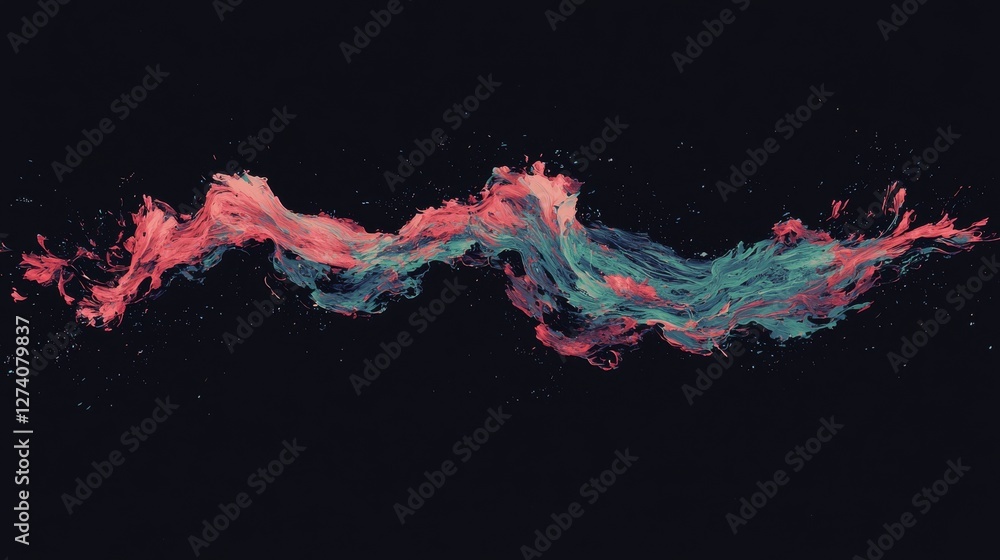 Aufkleber a dynamic and fluid visual experience is produced by the combination of green and blue abstract wave