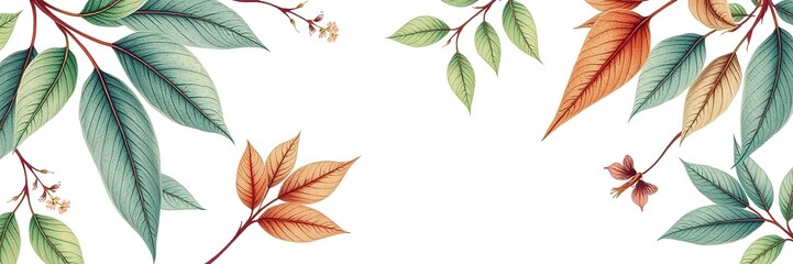 Antique Botanical Tapestry of Intricate Leaf Forms