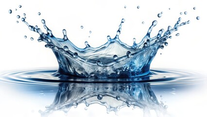 Water Splash Crown on White Background