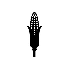 Corn icon silhouette vector illustration on white background
