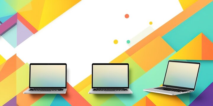 Dynamic Laptop Display on Geometric Canvas