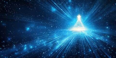A mesmerizing starlit expanse in deep blue, with radiant white stars scattered across the sky, crafting an enchanting celestial tapestry