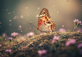 Magical Butterfly in a Dreamlike World of Glowing Colors
