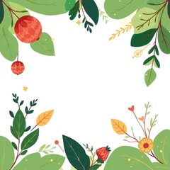 Festive Organic Illustrations with Gilded Accents