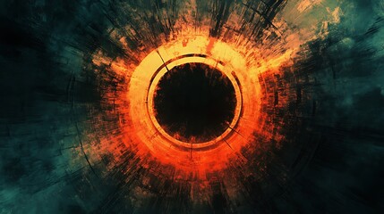 Abstract Orange and Teal Circular Design