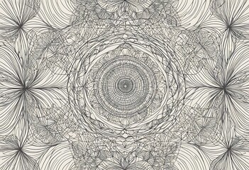 Fototapeta premium Intricate floral patterns and concentric circles creating a mesmerizing design