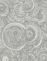 Fototapeta premium Intricate Circular Doodle Art, A Symphony of Swirls and Lines