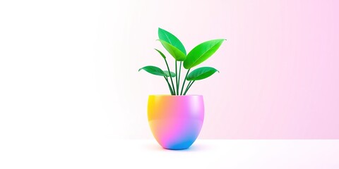 Gradient Groove: An Abstract Plant Pot with a Futuristic Flare