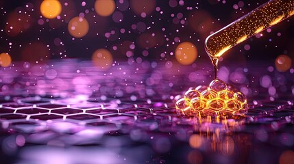 Luminous Chemistry: An Enchanting Liquid Drop on a Hexagonal Surface