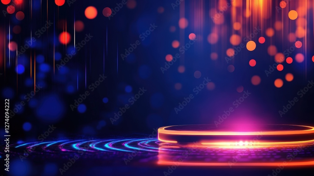 Aufkleber a vibrant display of colorful lights and abstract patterns, ideal for a futuristic backdrop