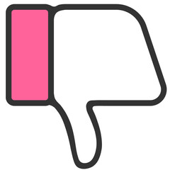 pink dislike icon