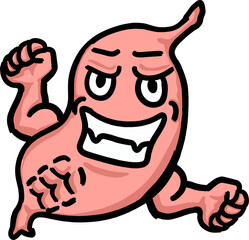 Strong Stomach Cartoon Character