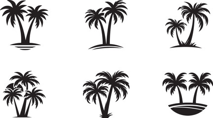 set of palm trees