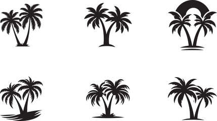 set of palm trees