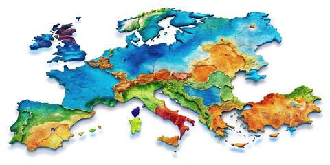 Obraz premium Mediterranean Sea Map - A Vivid and Detailed Immersion