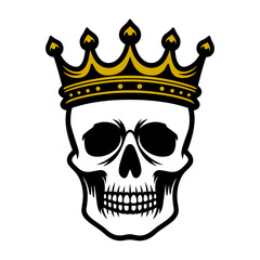 Skull with Crown Illustration
