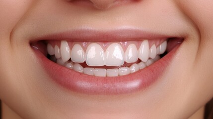 Obraz premium Healthy Smile with Bright White Teeth Close Up