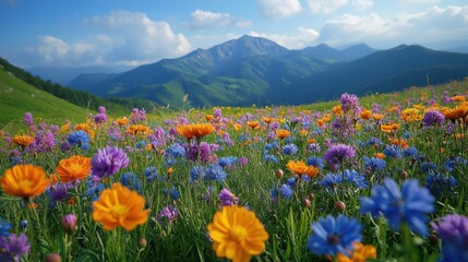 Fototapeta premium Beautiful wild flower nature background.