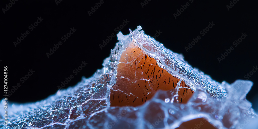 Aufkleber microscopic view of translucent material with embedded hairs