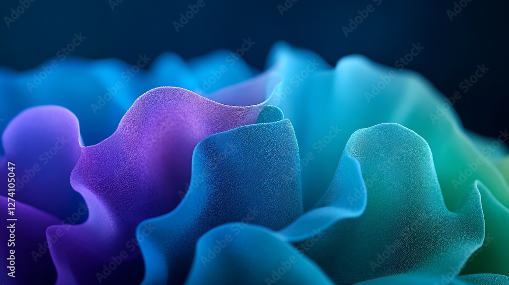 Poster iridescent fluid waves, a mesmerizing abstract gradient visualization